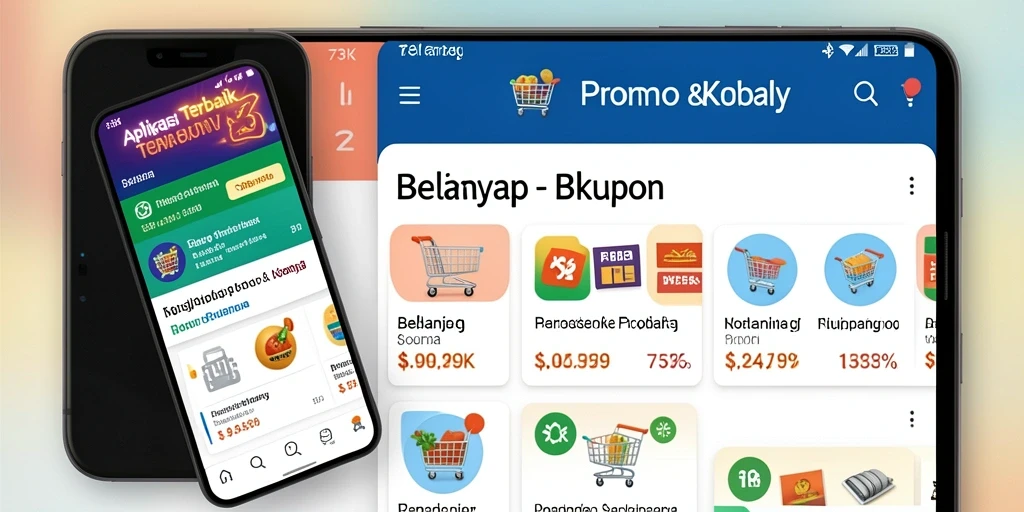Tampilan antarmuka aplikasi 73K dengan berbagai penawaran promo dan kupon.