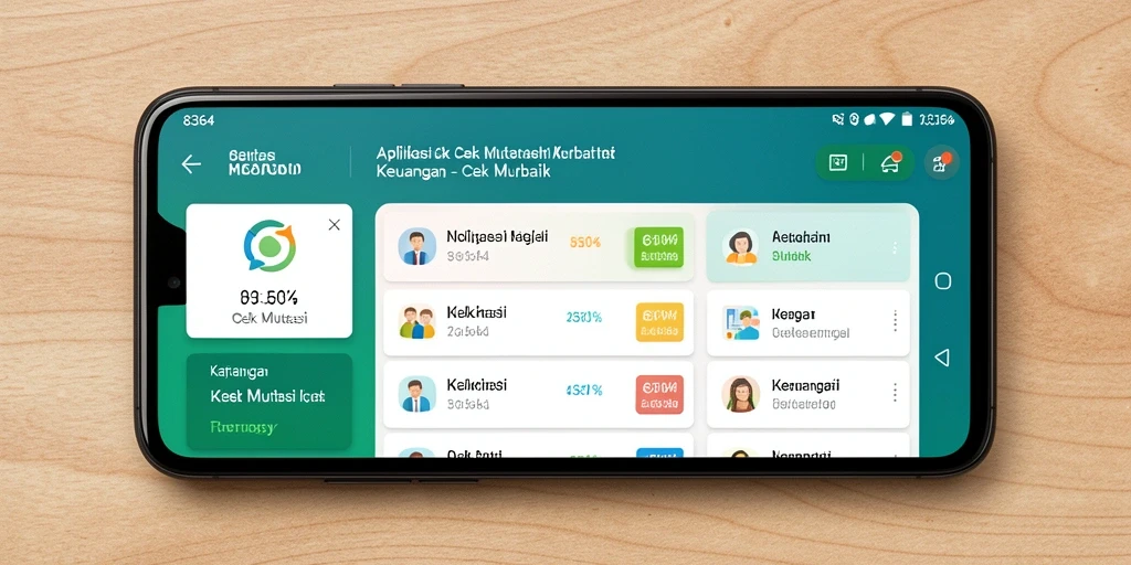 Tampilan antarmuka aplikasi Cek Mutasi 8364 yang menarik dan informatif.