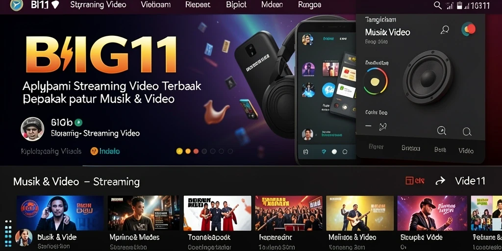 Tampilan aplikasi BIG11 yang menarik dan fungsional untuk streaming video.