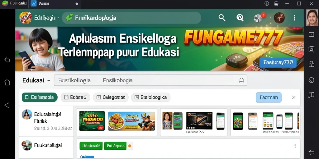 Antarmuka aplikasi Ensiklopedia FUNGAME777 yang informatif.