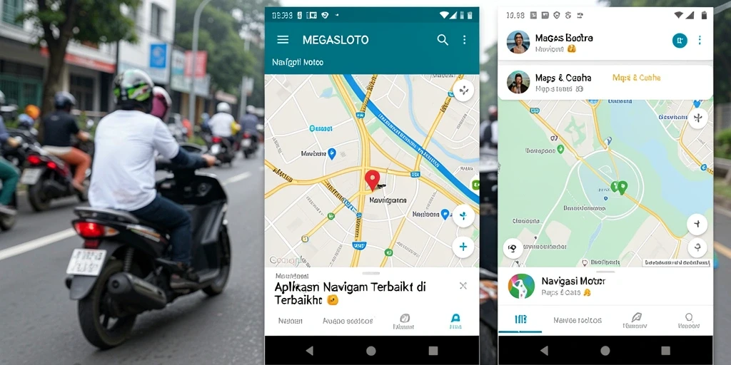 Antarmuka MEGASLOTO menunjukkan peta navigasi motor yang jelas.