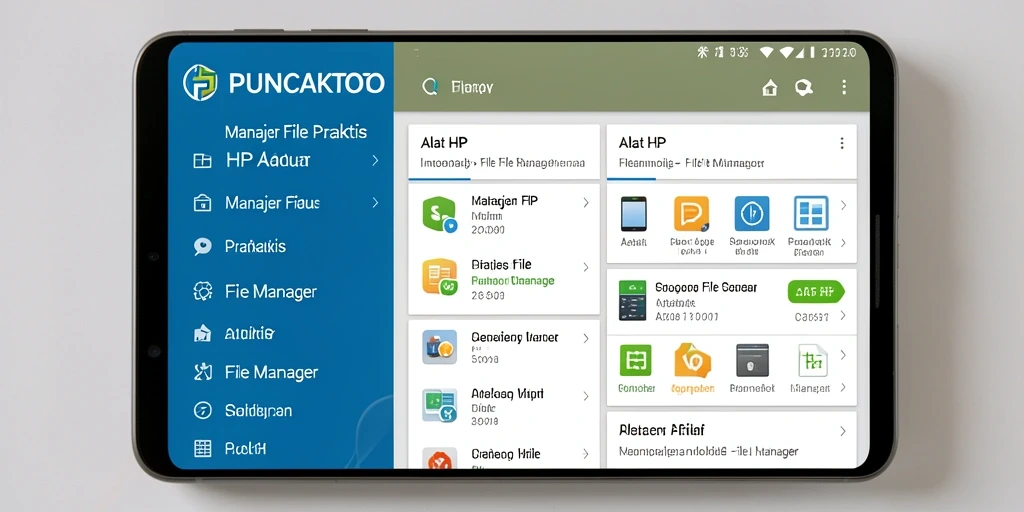 Tampilan antarmuka PUNCAKTOTO untuk mengelola file dan folder.